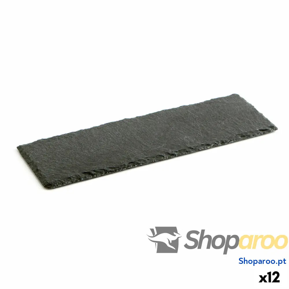 Bandeja de Cerâmica Efeito Ardósia Quid Gastro Fun Preto (30 x 10 cm) (12 Unidades)