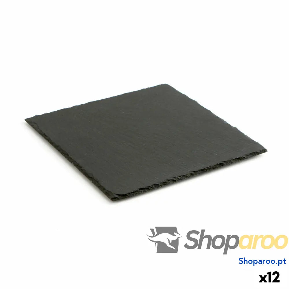 Bandeja de Cerâmica Efeito Ardósia Quid Gastro Fun Preto (30 x 30 cm) (12 Unidades)