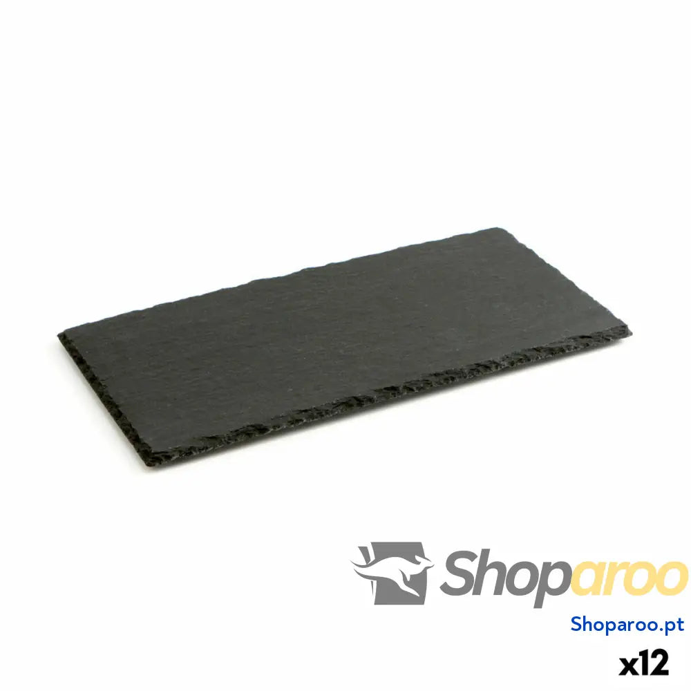 Bandeja de Cerâmica Efeito Ardósia Quid Gastro Fun Preto (32 x 17 cm) (12 Unidades)