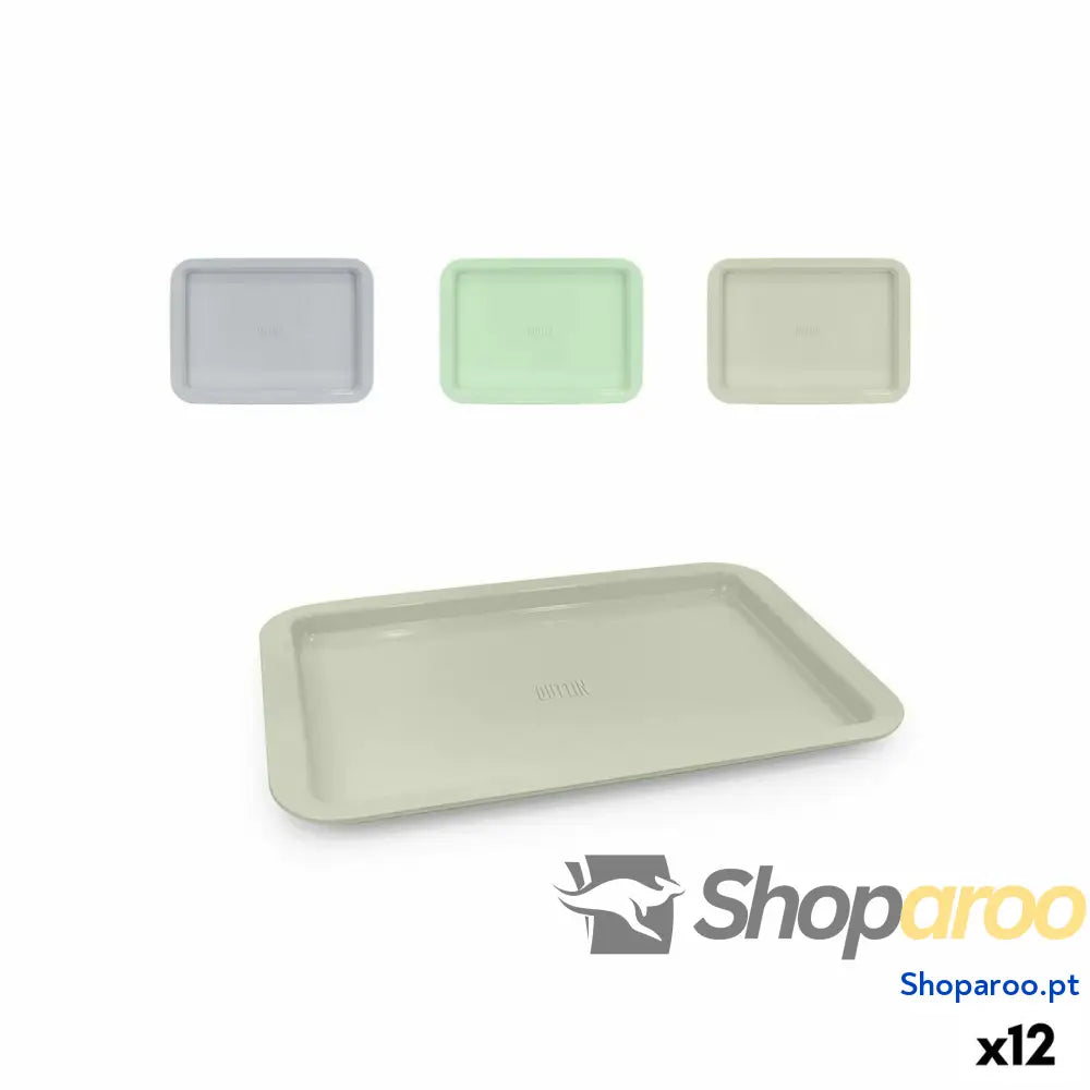Bandeja de pequeno almoço Quttin Metal 38 x 27 2 cm (12 Unidades)