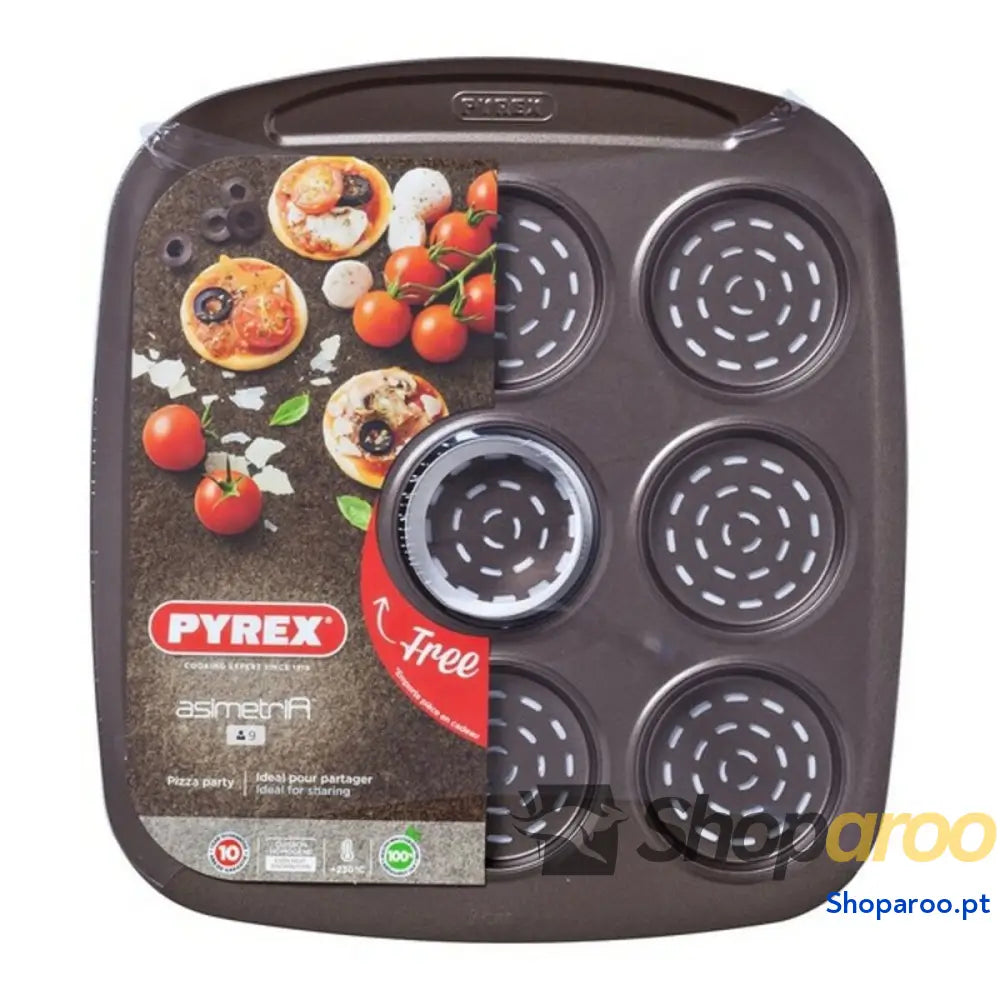 Bandeja para Forno Pizza Mini Pyrex Asimetria Aço Galvanizado (9 Compartimentos) (16 x 16 cm)