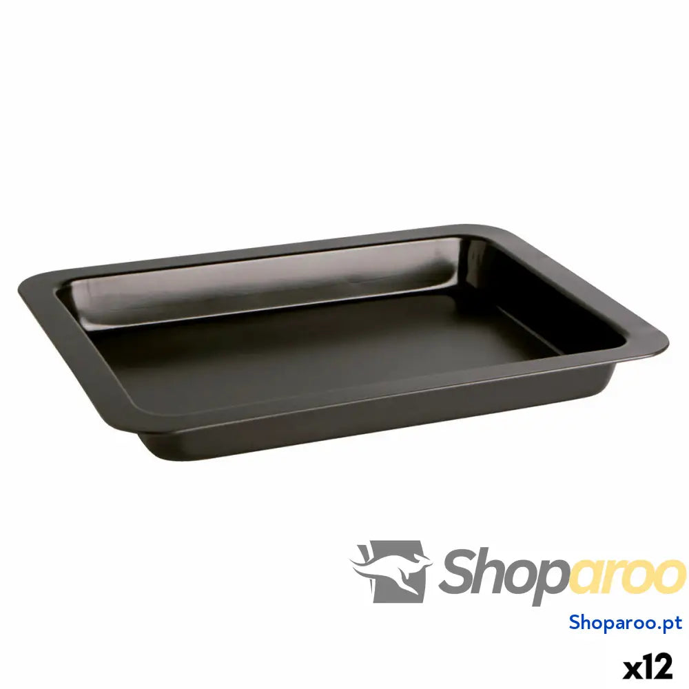 Bandeja para Forno Quid Sweet Grey Preto Metal 36 x 24 4 cm (12 Unidades)