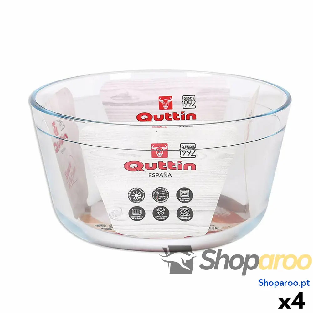 Bandeja para Forno Quttin 104639 Vidro 2,9 L (4 Unidades) (21,5 cm)
