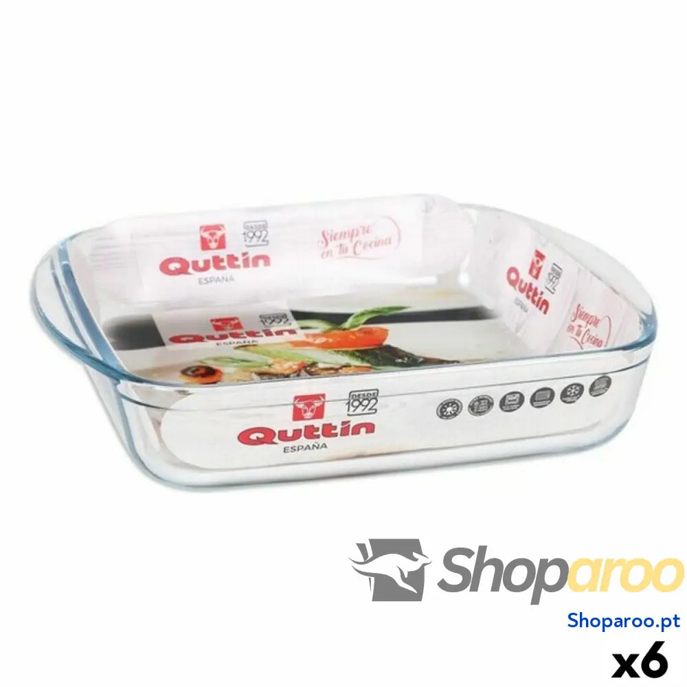 Bandeja para Forno Quttin 63081 1,6 L Vidro 25 x 21,9 5 cm (6 Unidades)
