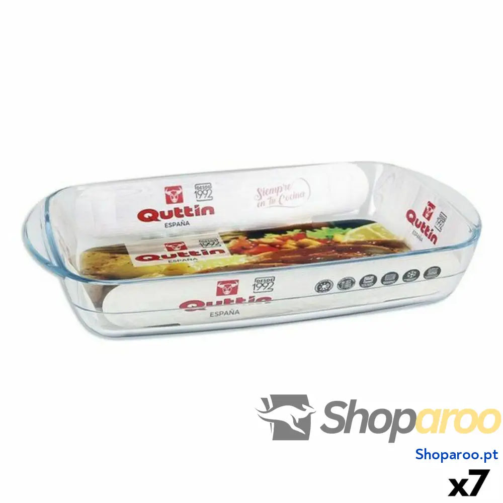 Bandeja para Forno Quttin 65810 2,2 l Vidro Retangular 32,5 x 20,2 5,2 cm (7 Unidades)