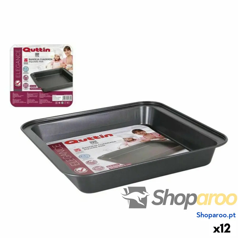 Bandeja para Forno Quttin GR 52283 Quadrado 27 x 25,5 4,2 cm (12 Unidades)