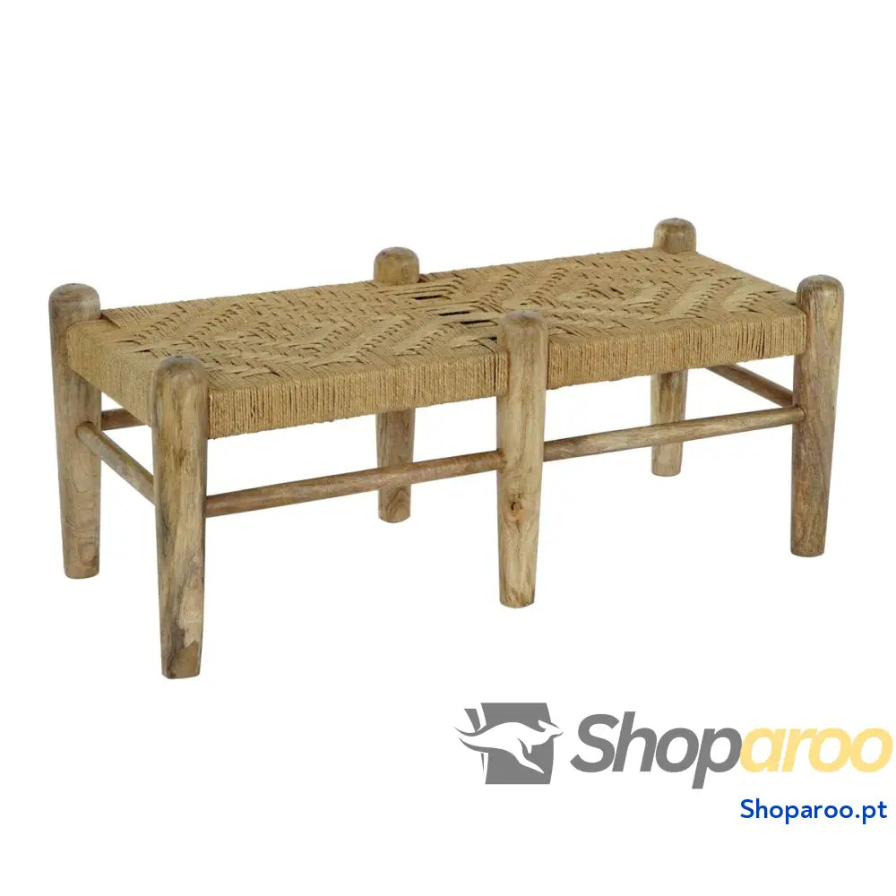 Banqueta DKD Home Decor 102 x 47 41 cm Rotim Madeira de mangueira