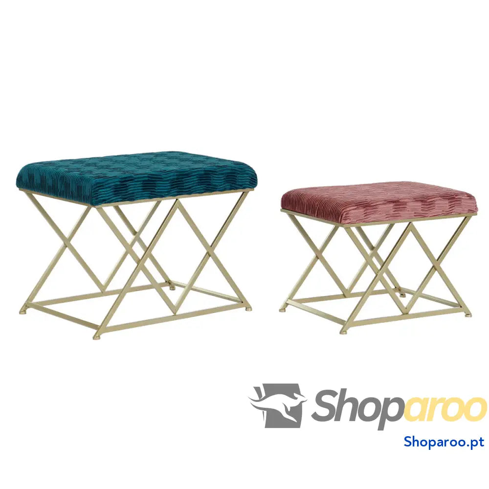 Banqueta DKD Home Decor 62 x 42 47 cm Metal