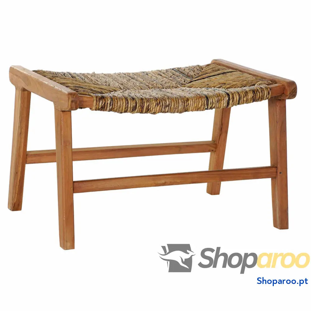 Banqueta DKD Home Decor 65 x 47 40 cm Natural Teca Plástico Marrom claro