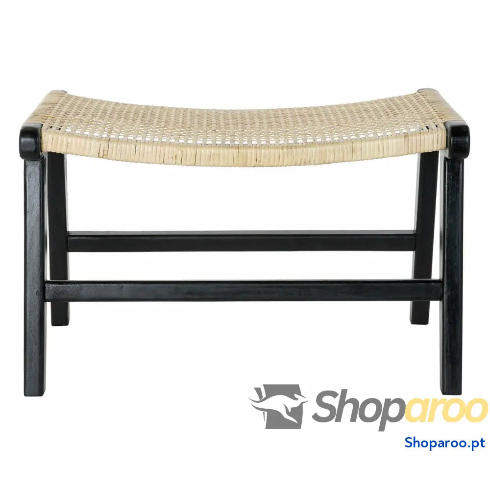 Banqueta DKD Home Decor 8424001823192 65 x 47 40 cm Natural Teca Preto