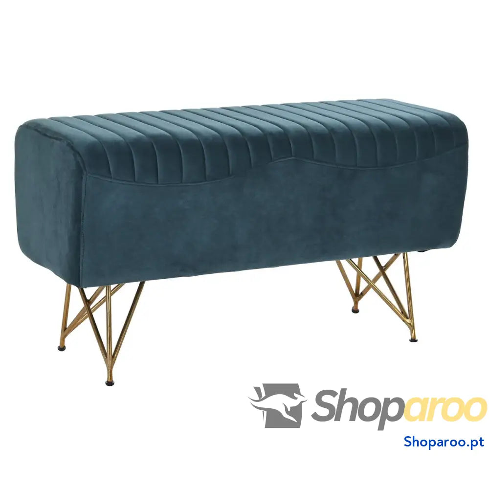Banqueta DKD Home Decor 90 x 31 47 cm Metal Turquesa