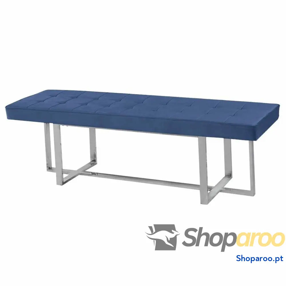 Banqueta DKD Home Decor Azul Poliéster Aço (150 x 45 cm)