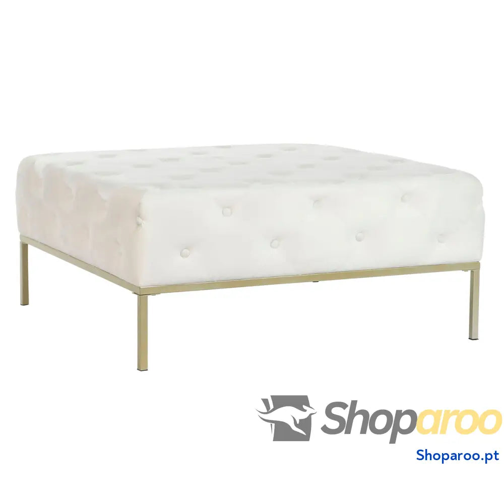 Banqueta DKD Home Decor Branco Dourado Metal 100 x 45 cm