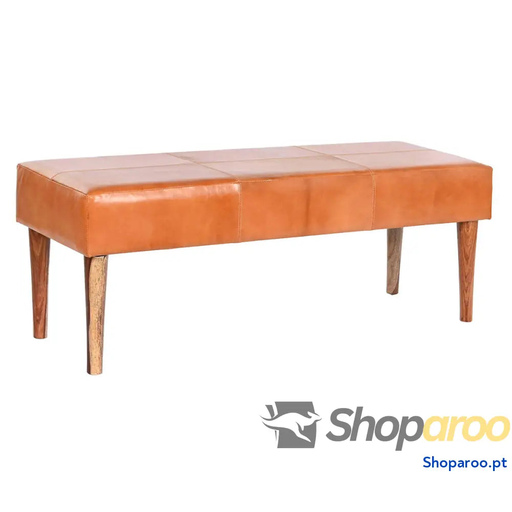 Banqueta DKD Home Decor Camel Madeira 122 x 41 46 cm