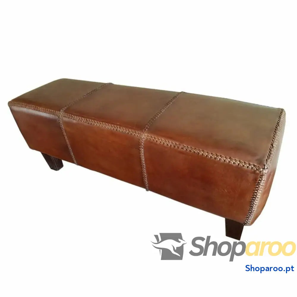 Banqueta DKD Home Decor Castanho Alumínio Teca 120 x 46 41 cm