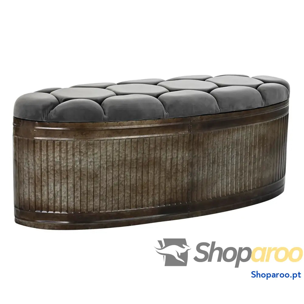 Banqueta DKD Home Decor Cinzento Metal 117 x 42 47 cm
