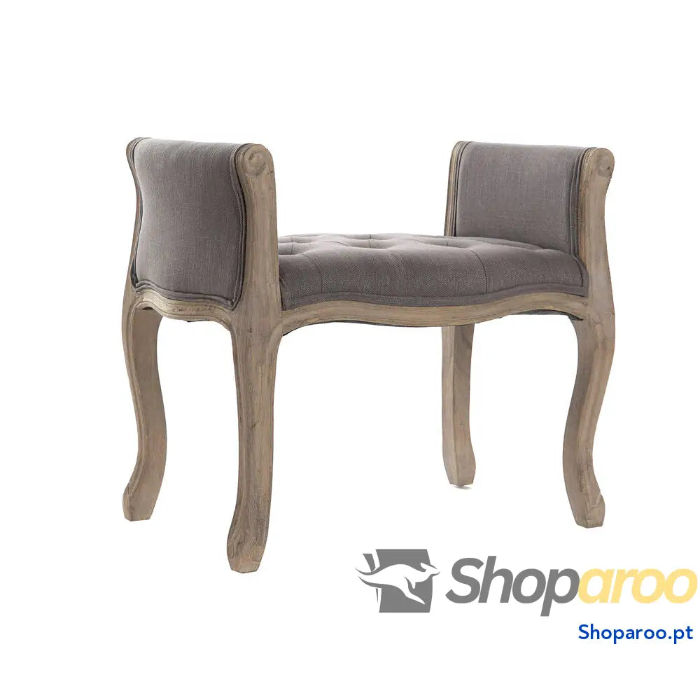 Banqueta DKD Home Decor Cinzento Natural Madeira da borracha 65 x 46 60 cm