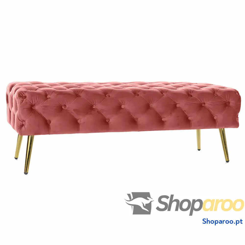 Banqueta DKD Home Decor Cor de Rosa Dourado (120 x 45 40 cm)
