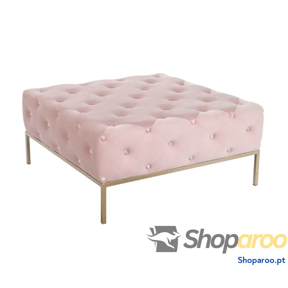 Banqueta DKD Home Decor Cor de Rosa Dourado Metal 100 x 45 cm