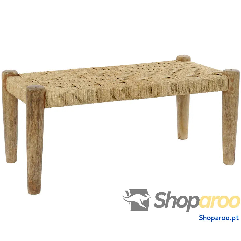 Banqueta DKD Home Decor Natural Corda Madeira de mangueira (88 x 42 39,5 cm)
