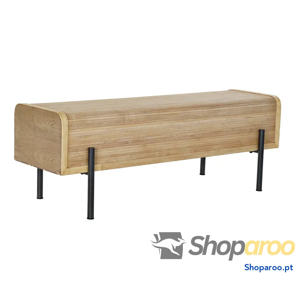 Banqueta DKD Home Decor Natural Madeira Metal 120 x 40 43 cm
