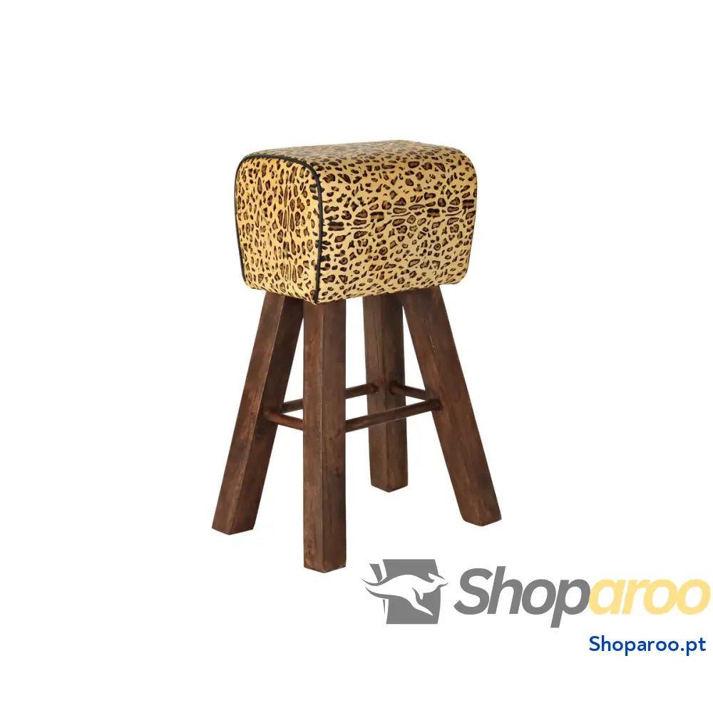 Banqueta DKD Home Decor Preto Madeira Castanho Pele (43 x 35 75 cm)