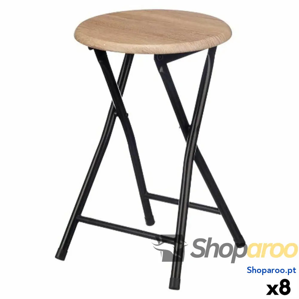 Banqueta Gift Decor WR7007M Natural PVC Metal Madeira MDF 30 x 46 cm 71,8 6,5 (8 Unidades)