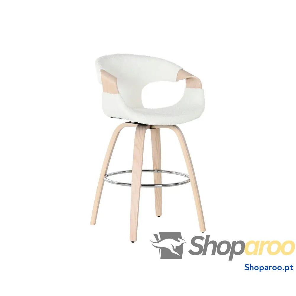 Banqueta Home ESPRIT Branco Madeira 55,5 x 52,5 92,5 cm