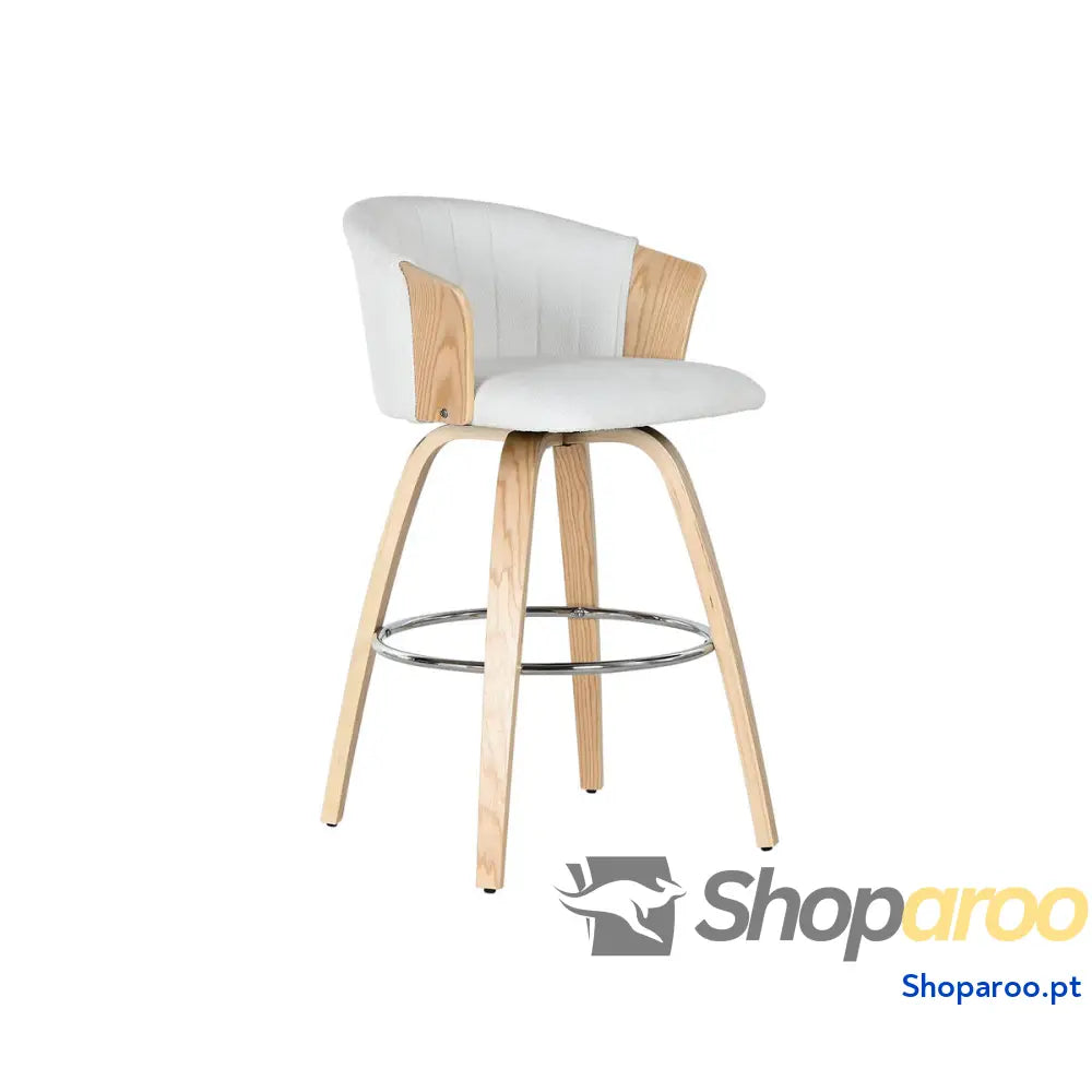 Banqueta Home ESPRIT Branco Madeira 58 x 56 86 cm