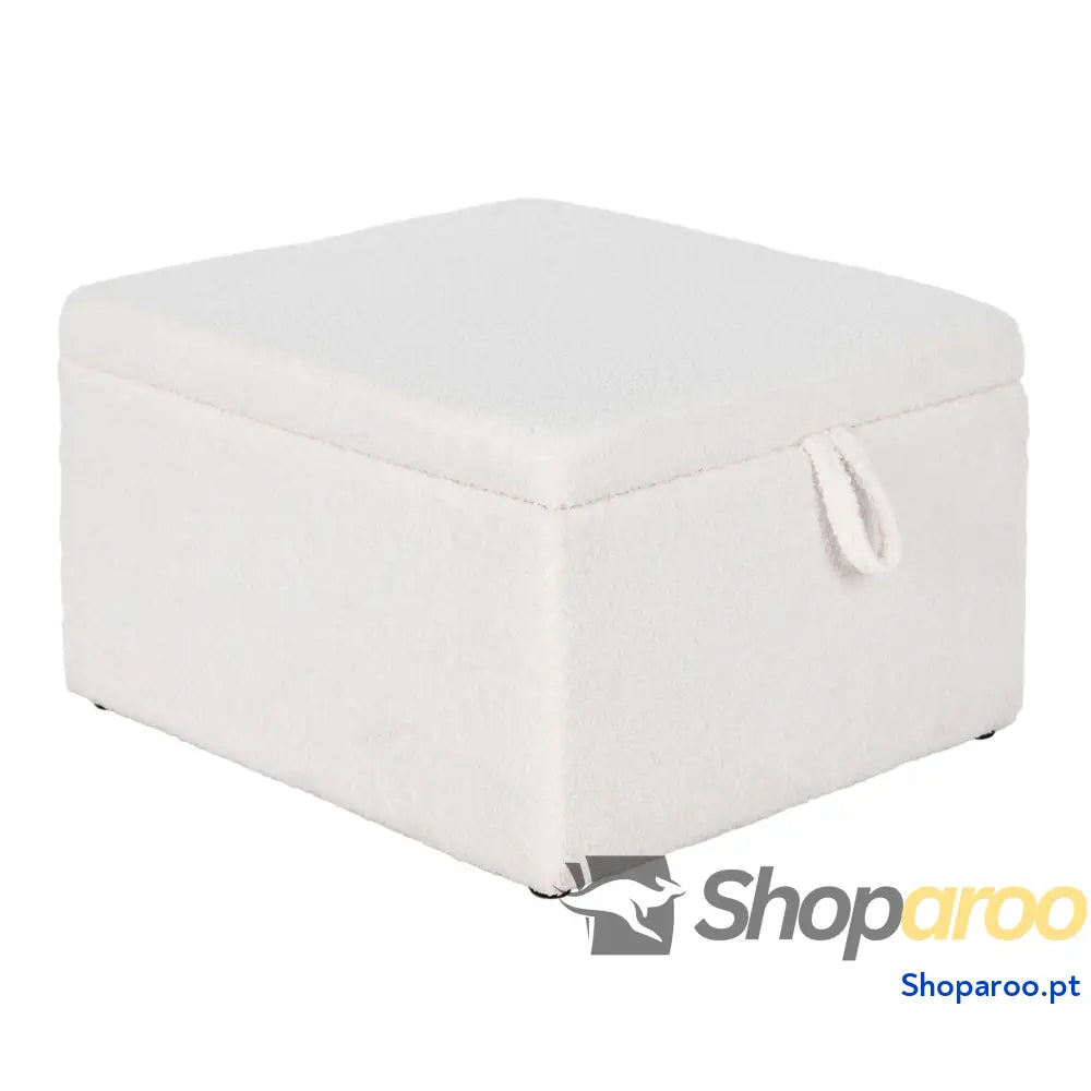 Banqueta Home ESPRIT Branco Poliéster Madeira MDF 60 x 36 cm