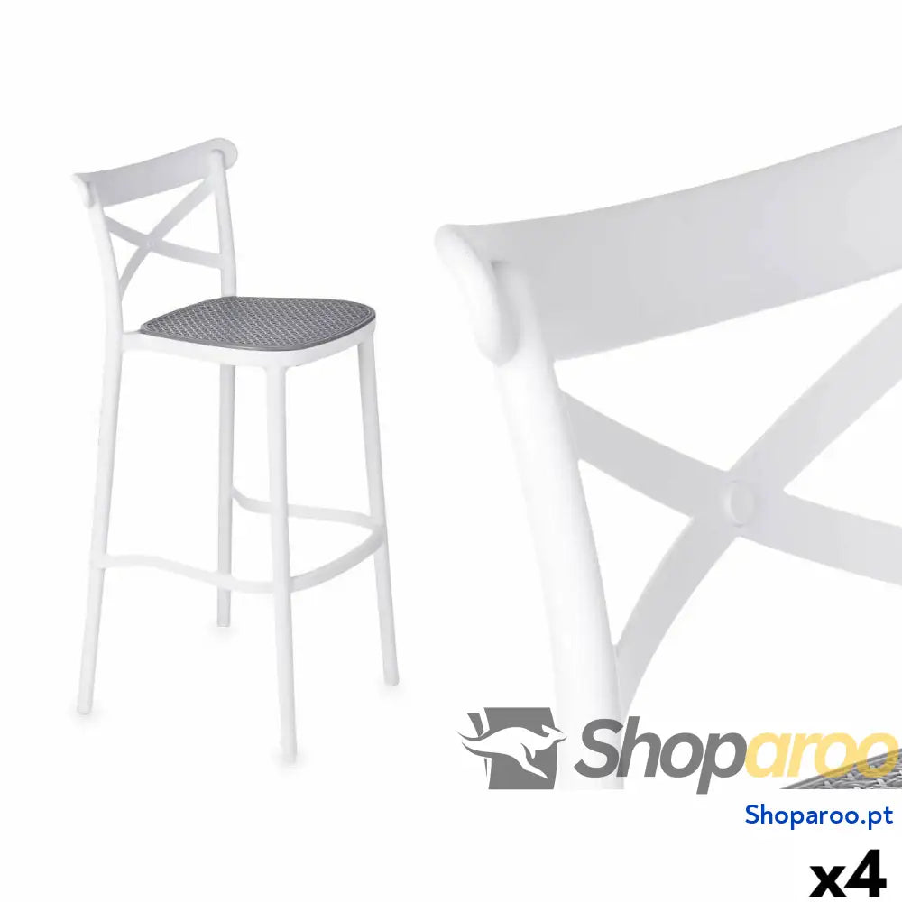 Banqueta PC 175B Branco Cinzento Polipropileno Rotim 41 x 103 52,5 cm (4 Unidades)