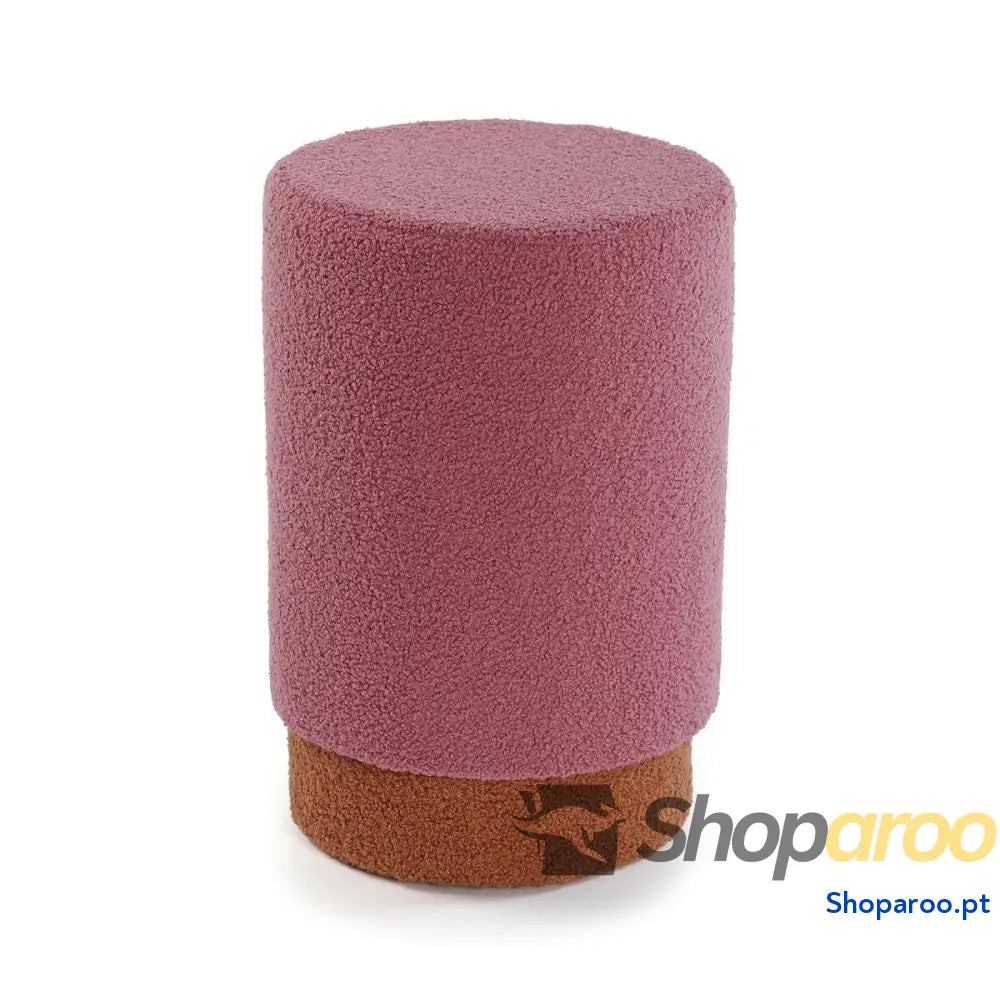 Banqueta Versa Cor de Rosa Madeira Têxtil 33 x 47 cm