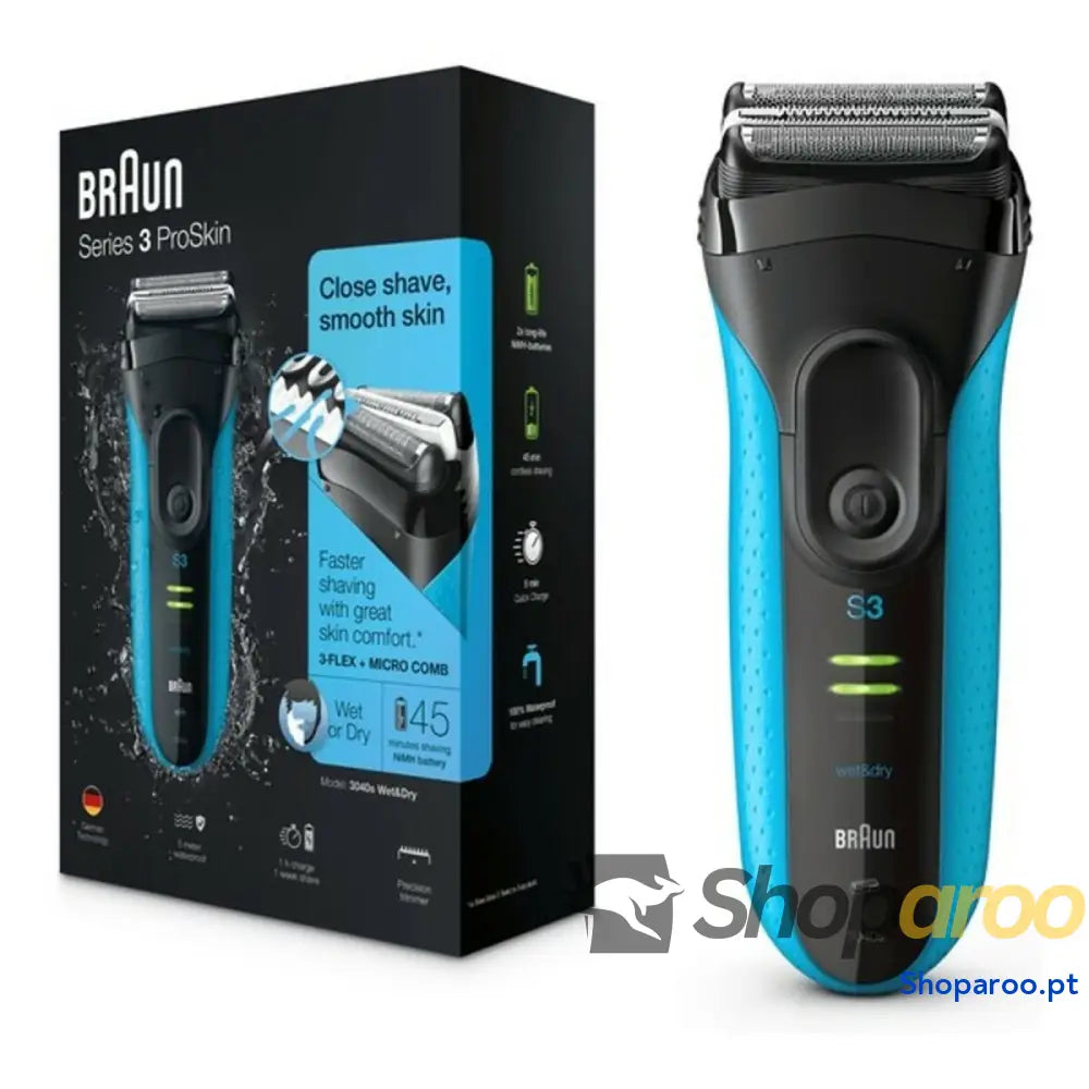 Barbeador elétrico Braun 3040s Azul