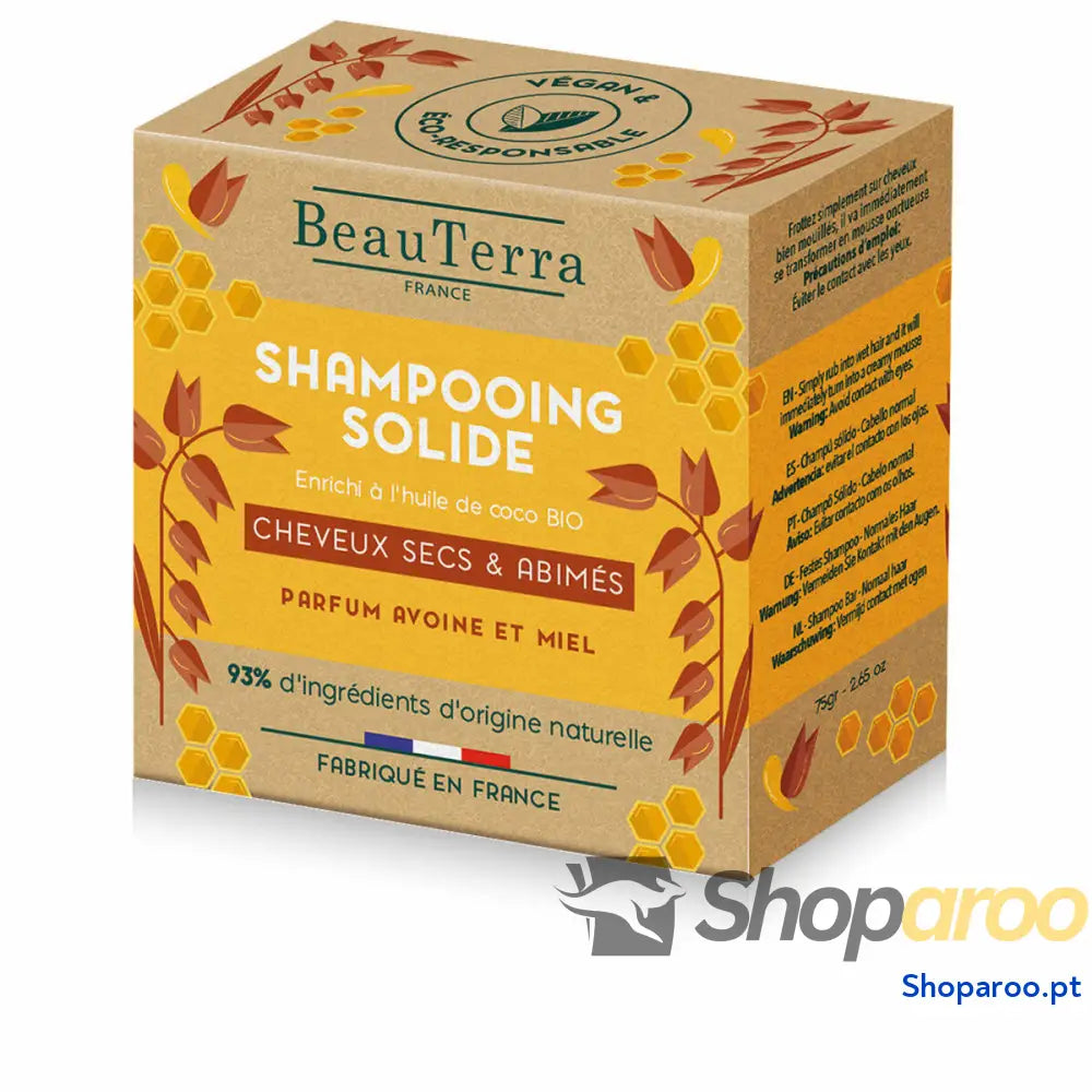 Barra de Champô Beauterra Solide Mel Aveia 75 g