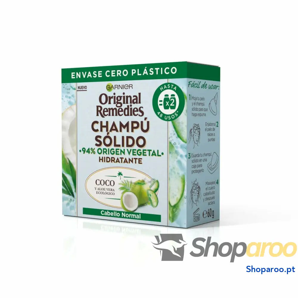 Barra de Champô Garnier Original Remedies Hidratante Coco Aloé Vera 60 g