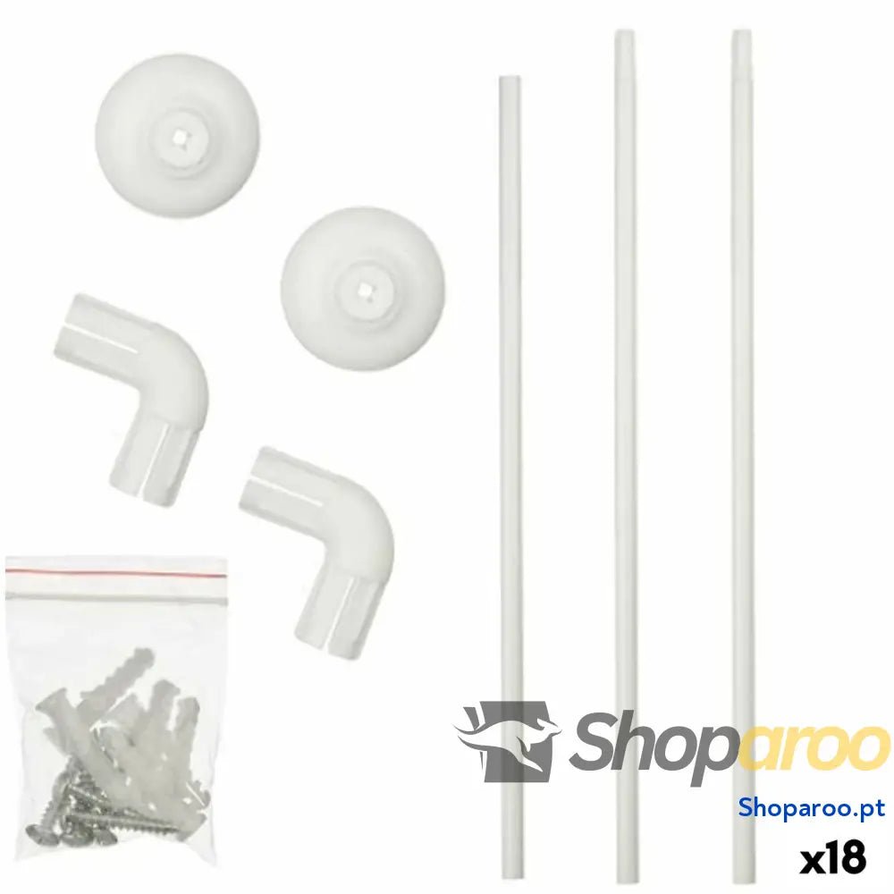 Barra de duche Berilo B0769 Branco Alumínio 90 x cm Cortina Duche (18 Unidades)