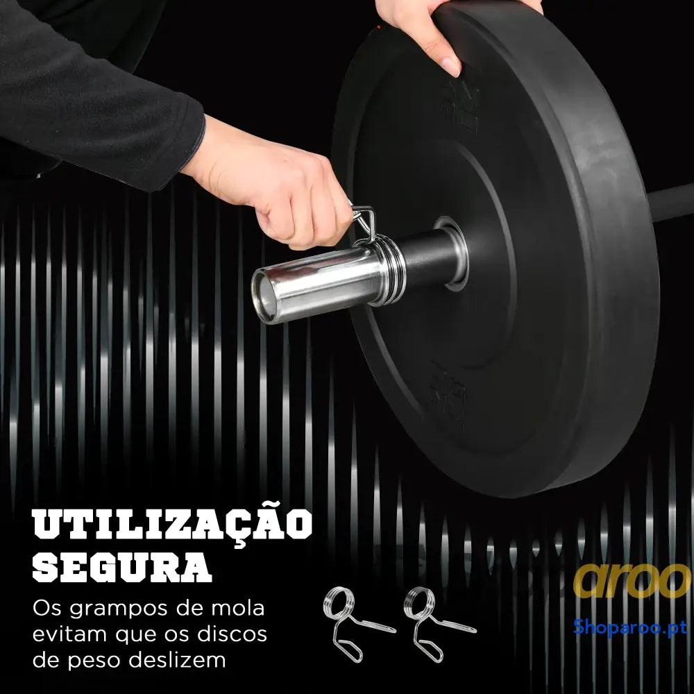 Barra de Pesos Aço 180cm 200kg com Superfície Antiderrapante