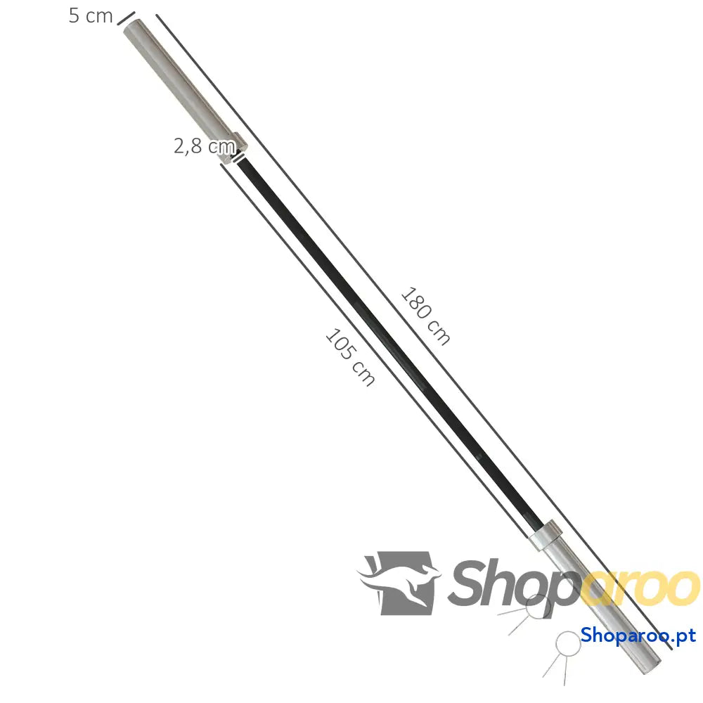 Barra de Pesos Aço 180cm 200kg com Superfície Antiderrapante