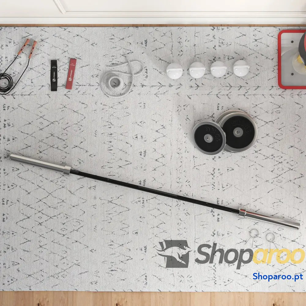 Barra de Pesos Aço 180cm 200kg com Superfície Antiderrapante