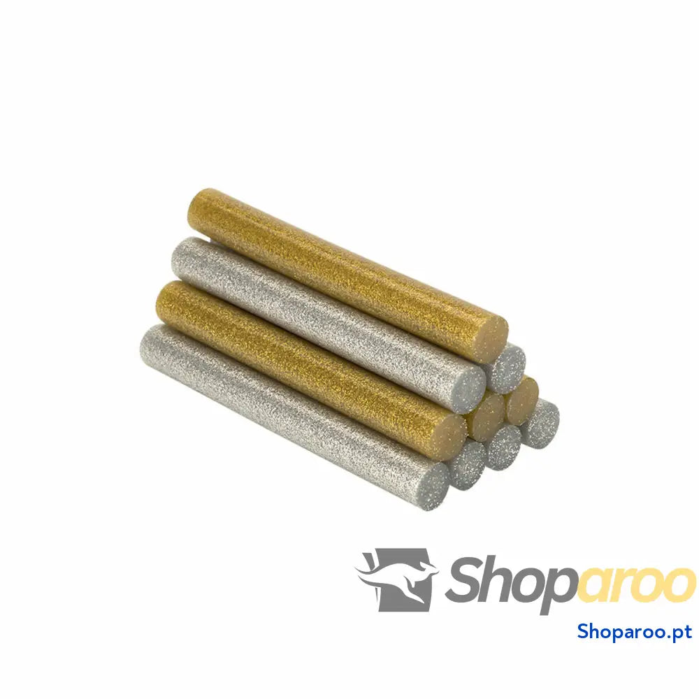 Barras de cola quente Salki 430206 Prateado Dourado Purpurina Decoração Ø 12 x 95 mm 125 g (12 Unidades)