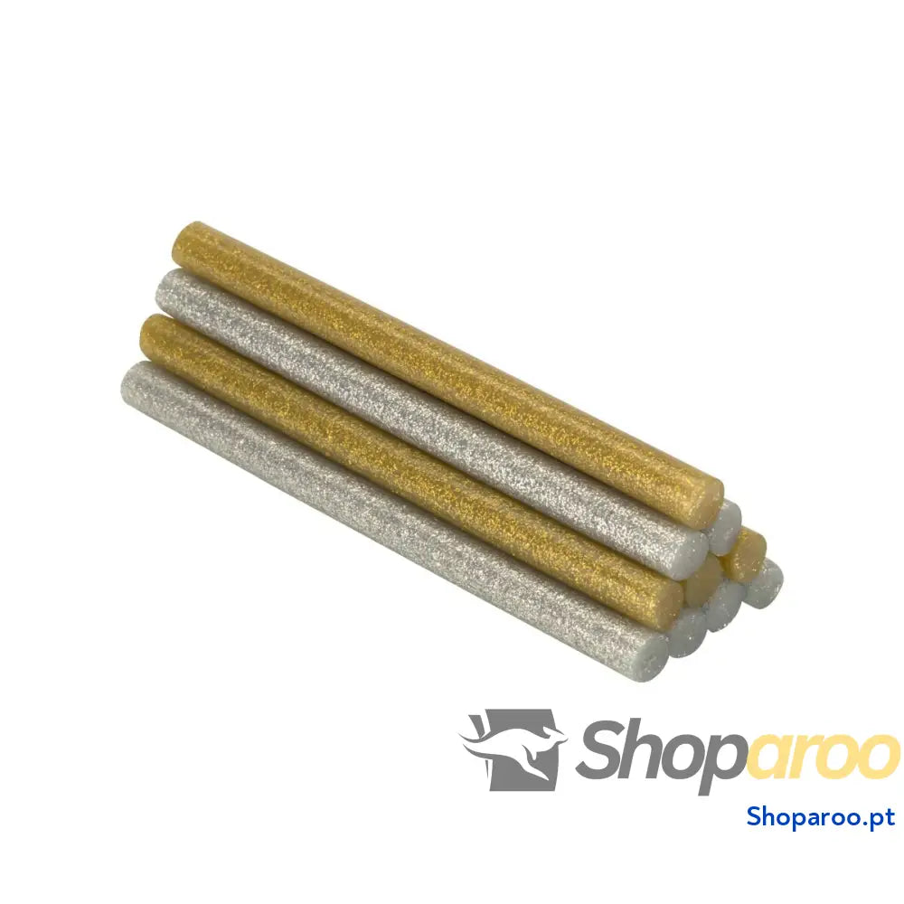 Barras de cola quente Salki 430208 Prateado Dourado Purpurina Decoração Ø 8 x 95 mm 105 g (22 Unidades)