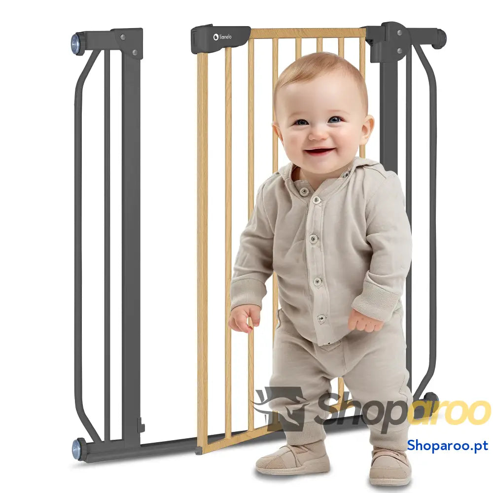 Barreira de proteção 75 105 x 3 76,5 cm dupla função AutoStop fecho automático montagem simples cinzento