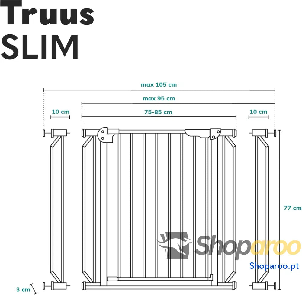 Barreira de proteção 75 105 x 3 76,5 cm dupla função AutoStop fecho automático montagem simples cinzento