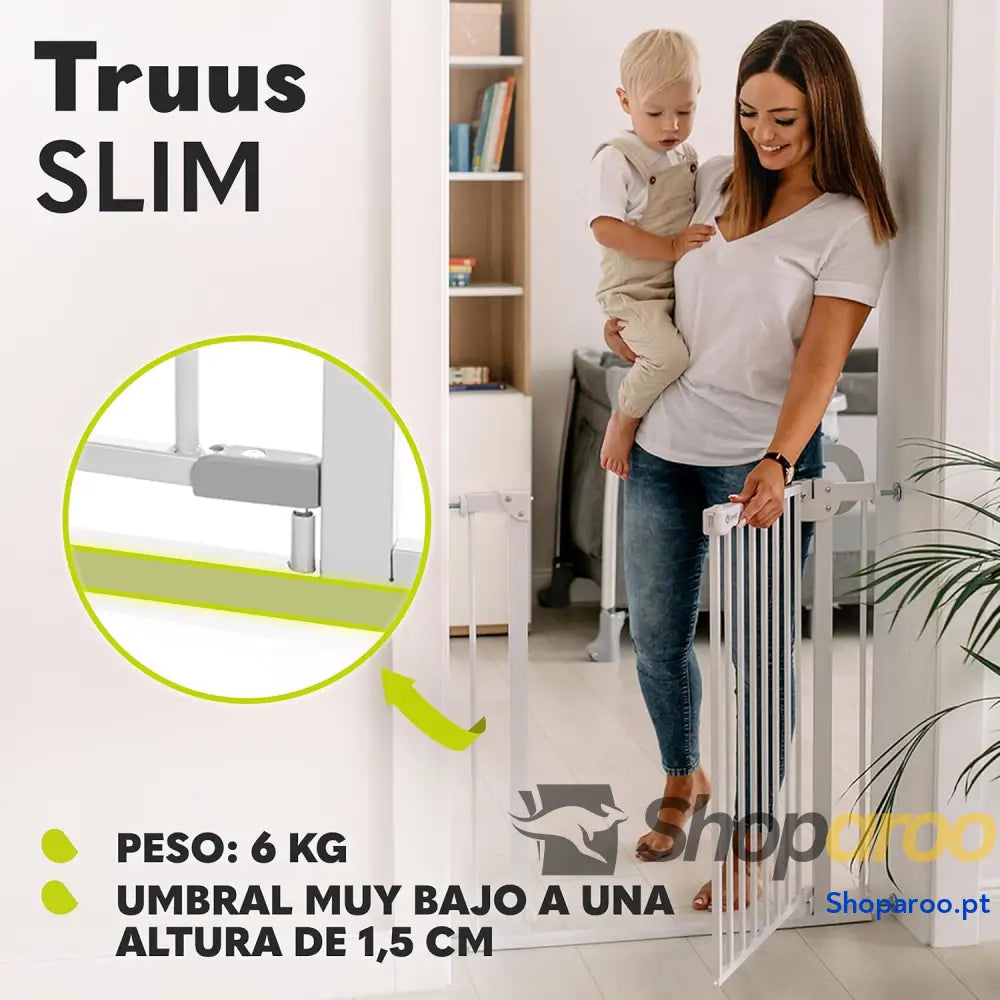 Barreira de proteção 75 105 x 3 76,5 cm dupla função AutoStop fecho automático montagem simples cinzento