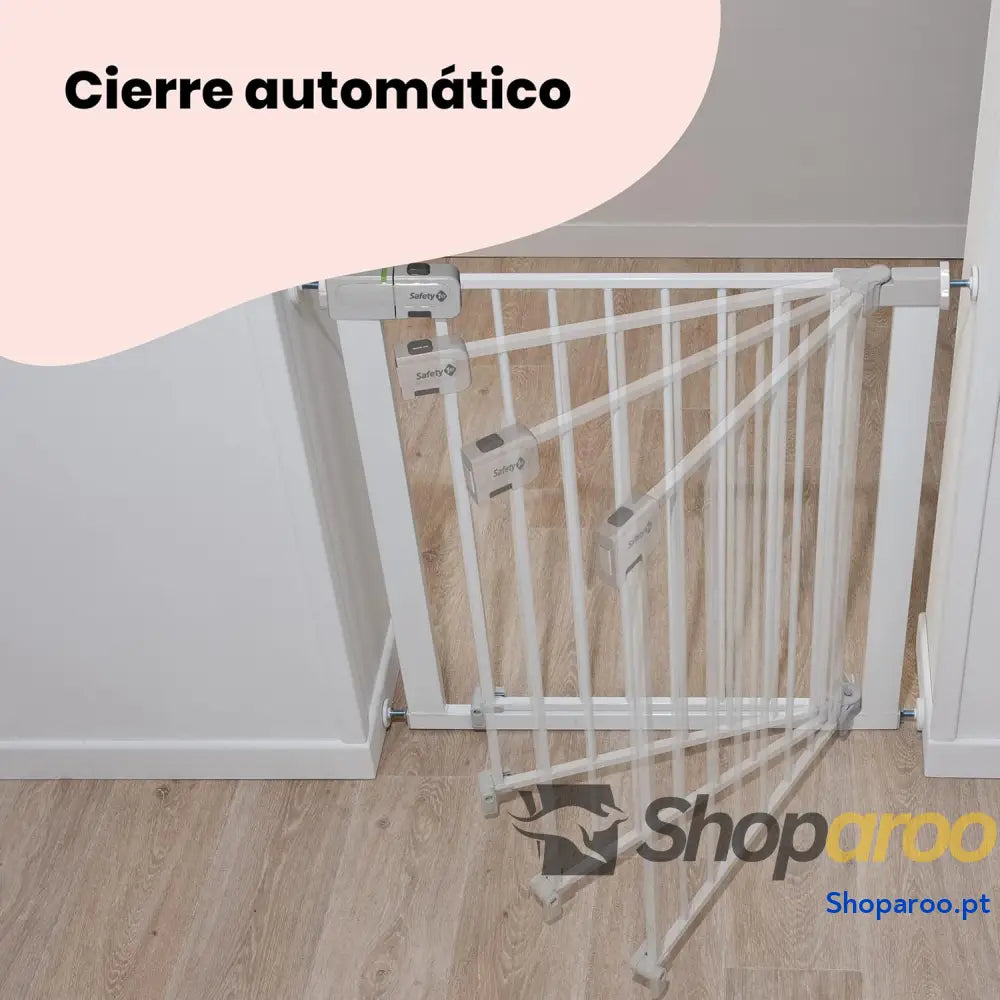 Barreira de segurança branca metálica para portas e escadas porta 80 cm até 136 com extensões adequado bebés crianças