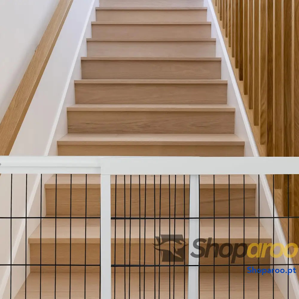 Barreira de segurança crianças e cães cerca protetora para porta ou escada sem perfuração 56 x 70 115 cm branco madeira