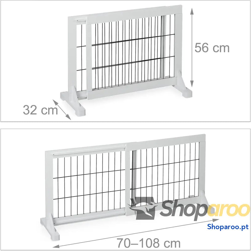 Barreira de segurança crianças e cães cerca protetora para porta ou escada sem perfuração 56 x 70 115 cm branco madeira