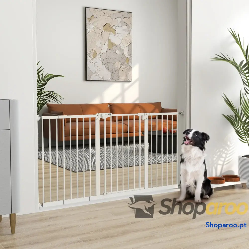 Barreira de Segurança Extensível para Portas e Escadas com Fechamento Automático Sistema Duplo Bloqueio 74-147,5x76,2