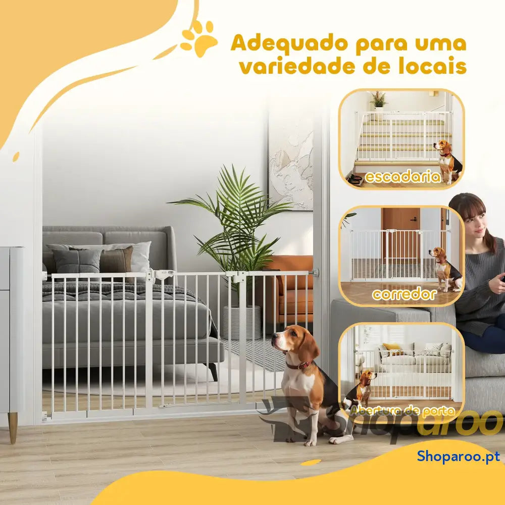 Barreira de Segurança Extensível para Portas e Escadas com Fechamento Automático Sistema Duplo Bloqueio 74-147,5x76,2