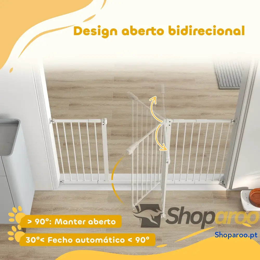 Barreira de Segurança Extensível para Portas e Escadas com Fechamento Automático Sistema Duplo Bloqueio 74-147,5x76,2